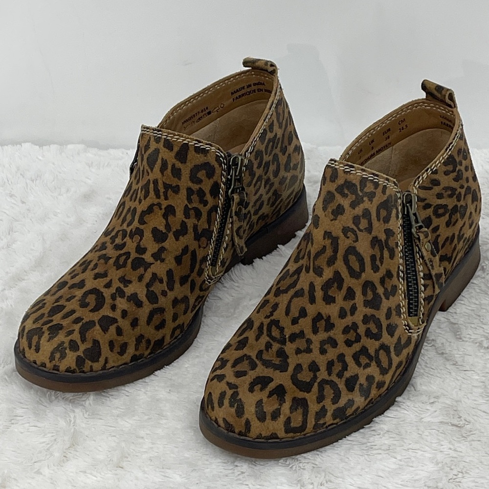 Hush Puppies Tan and Black ANIMAL PRINT Ankle Boots WOMENS SIZE 7 - Picture 2 of 6